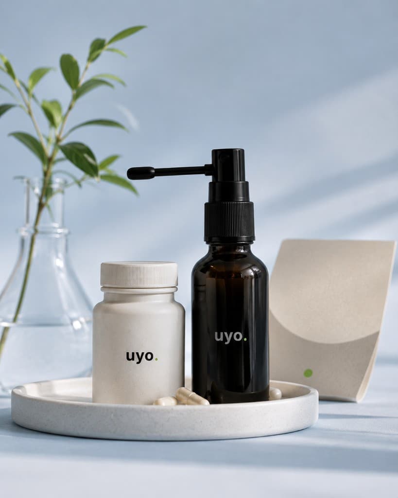 Produtos para tratamento capilar em fundo neutro.